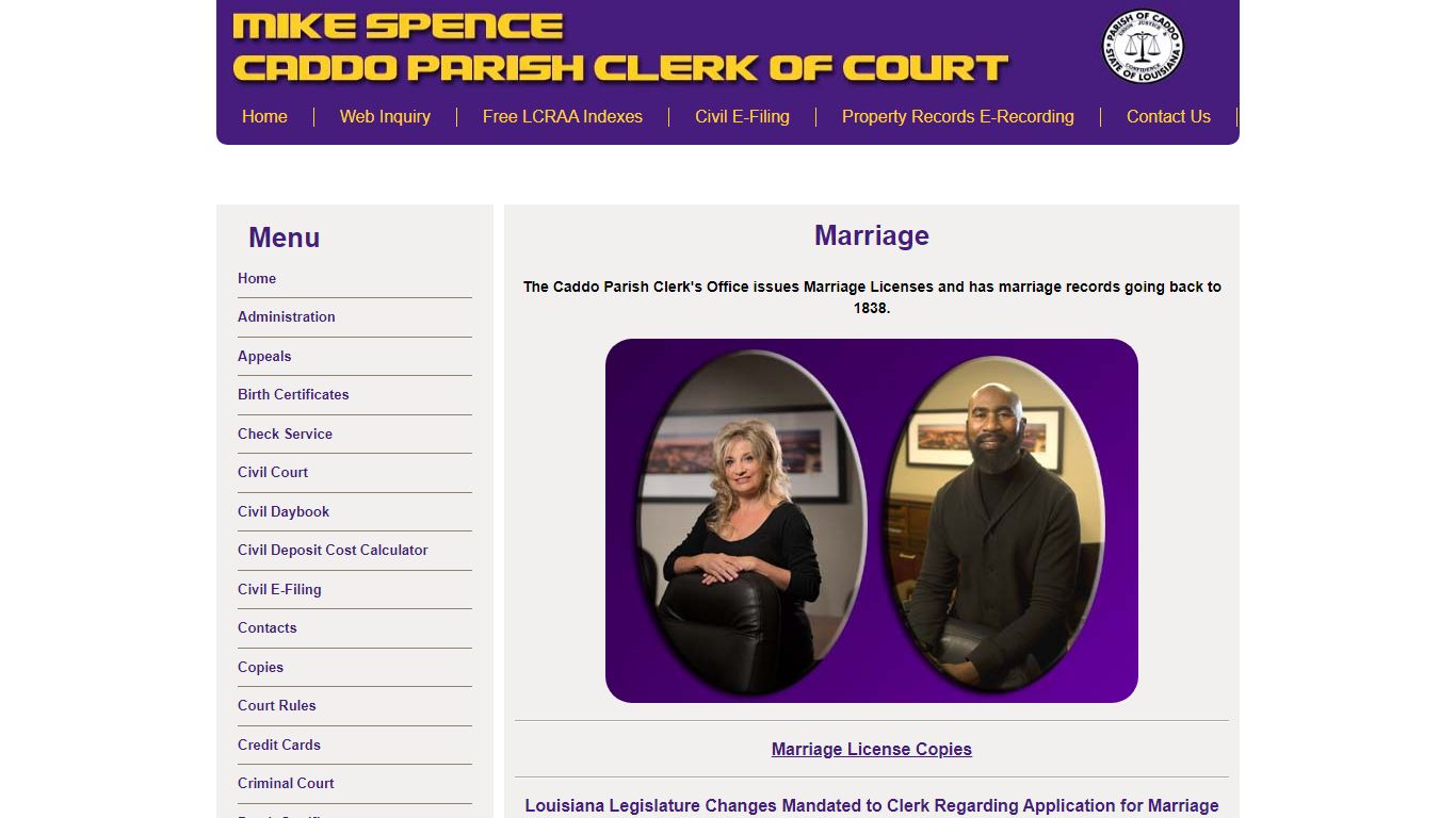 Marriage - Caddo Parish Clerk of Court