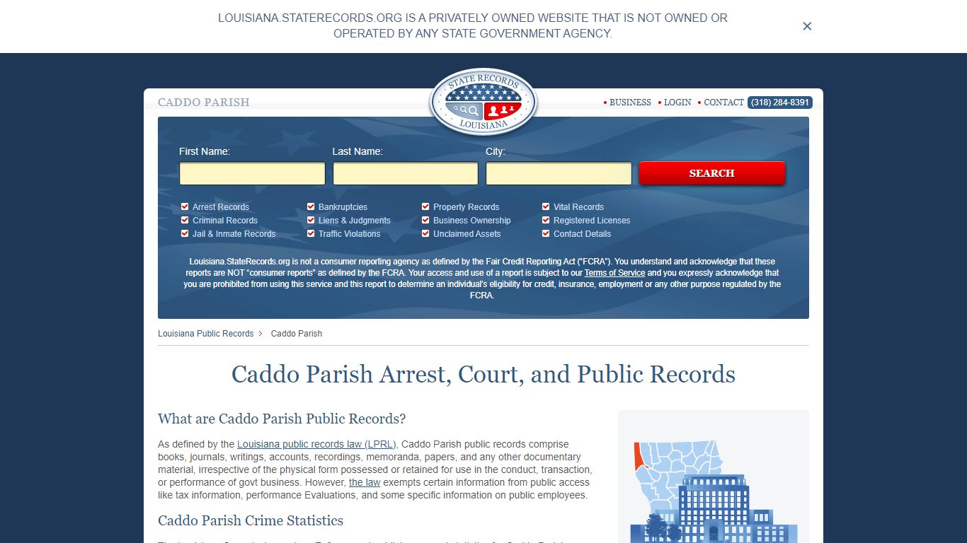 Caddo Parish Arrest, Court, and Public Records