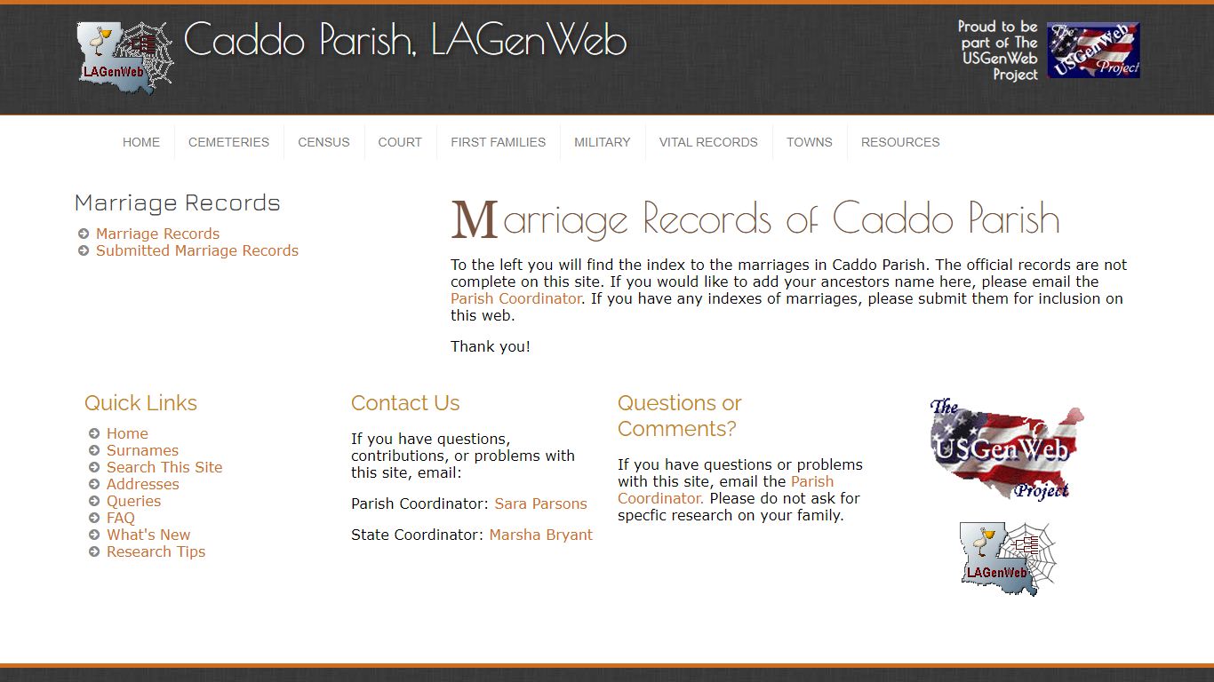 Marriage Records of Caddo Parish - LAGenWeb